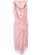Moschino Cheap & Chic Draped Dress, Women's, Size: 42, Pink/purple, Silk/acetate/rayon