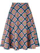 Ultràchic Printed Full Skirt, Women's, Size: 42, Cotton/spandex/elastane