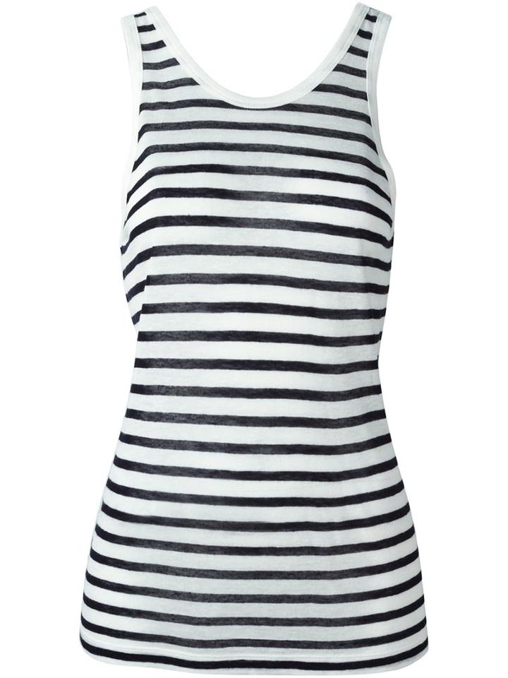 T By Alexander Wang Striped Tank Top, Women's, Size: Xs, Blue, Rayon/linen/flax