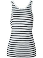 T By Alexander Wang Striped Tank Top, Women's, Size: Xs, Blue, Rayon/linen/flax