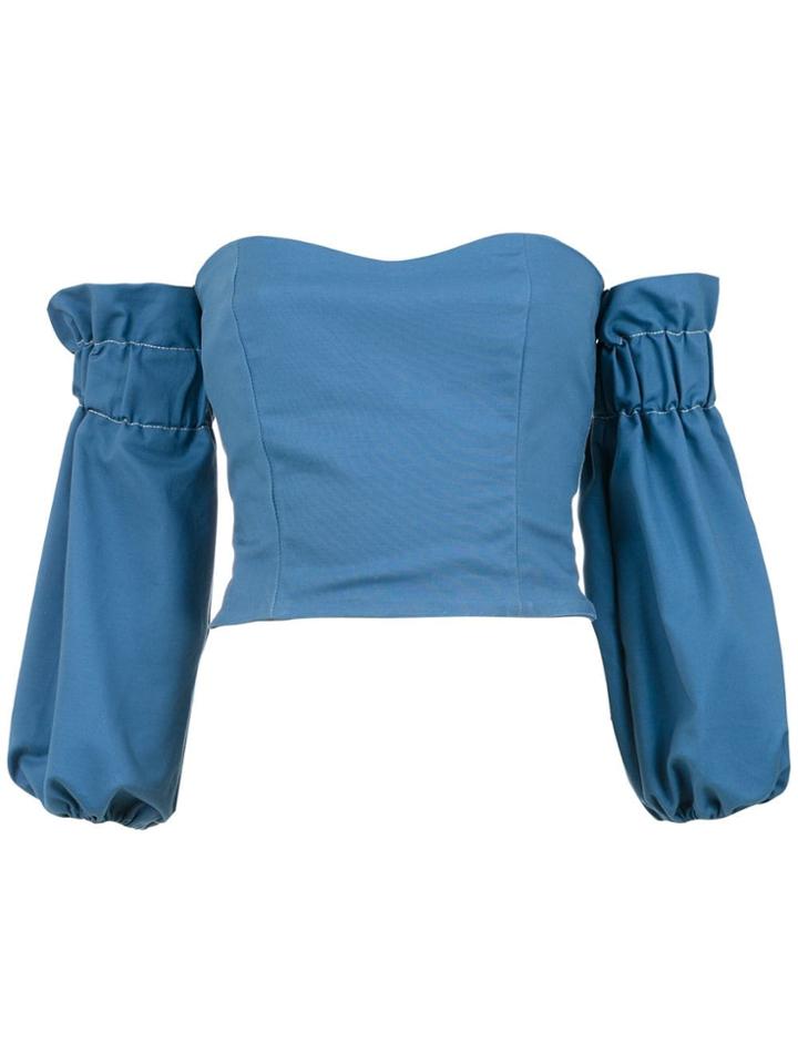 Framed Explorer Cropped Top - Blue