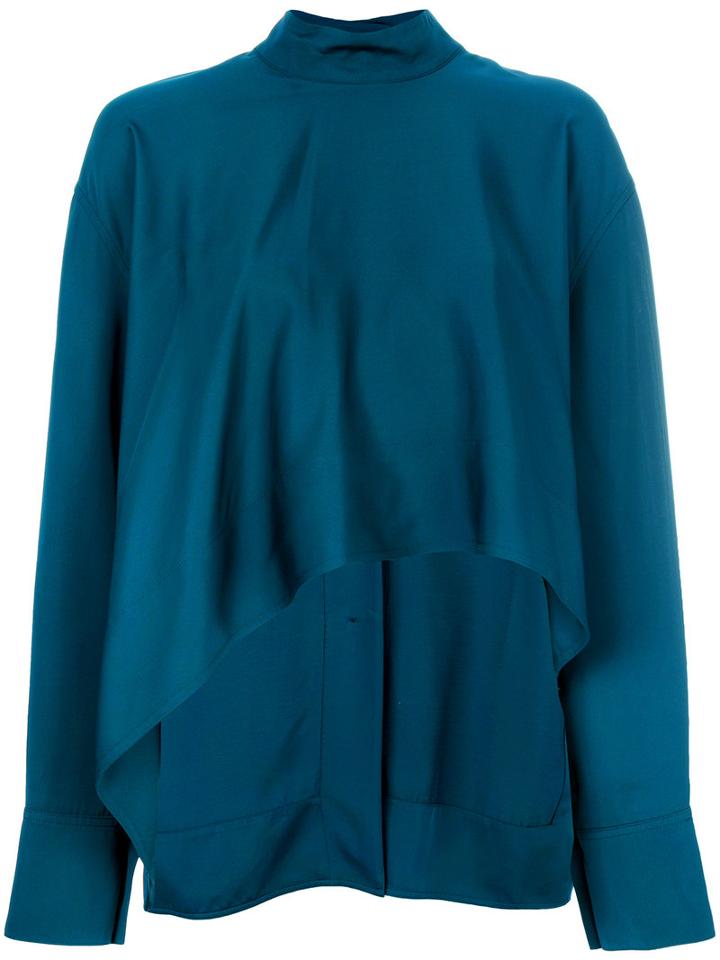 Marni - Flared Blouse - Women - Viscose - 40, Blue, Viscose