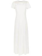 Nk Lace Detail Silk Dress - White