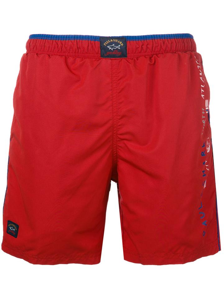 Paul & Shark - Swim Shorts - Men - Nylon/polyester - L, Red, Nylon/polyester