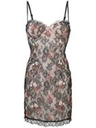La Perla Floral Embroidered Lace Dress - Nude & Neutrals