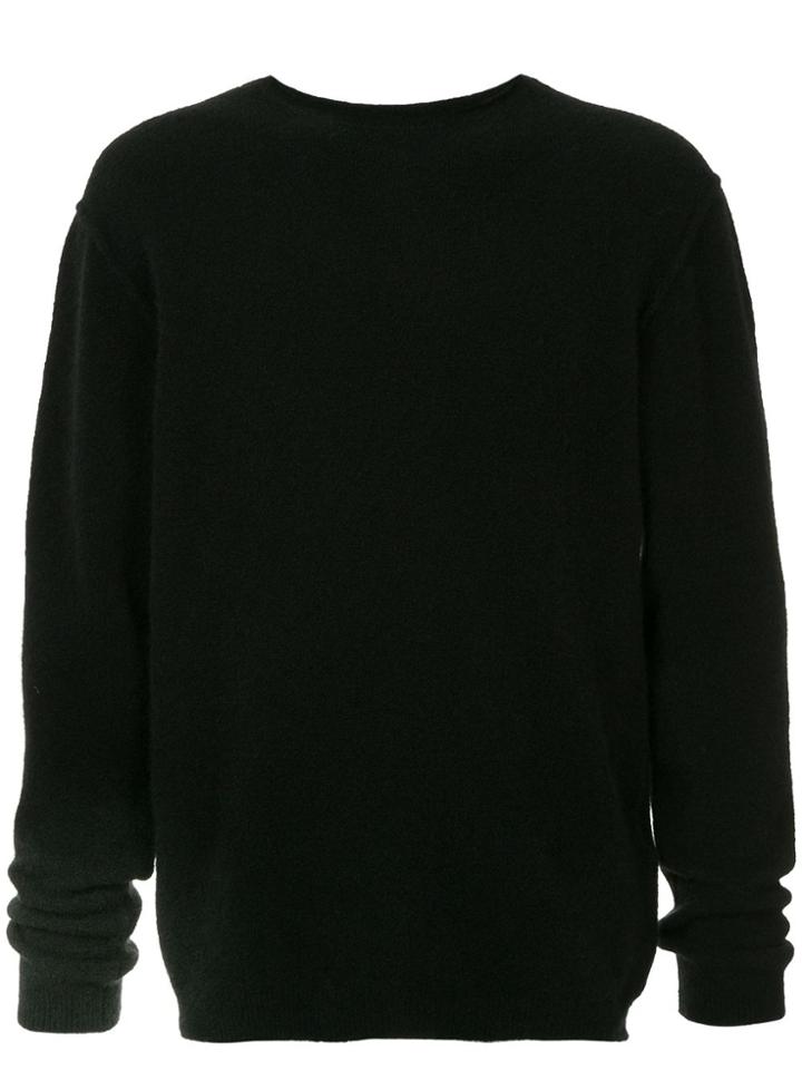 Isabel Benenato Brushed Crew Neck Sweater - Black
