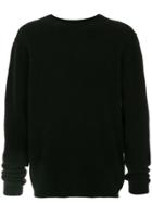Isabel Benenato Brushed Crew Neck Sweater - Black