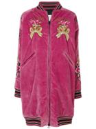As65 Velvet Embroidered Jacket - Pink & Purple