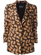 Emporio Armani Printed Blazer, Women's, Size: 44, Black, Silk/acetate/polyester