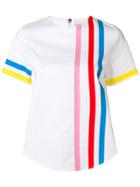 Mira Mikati Rainbow Stripe Scuba Top - White