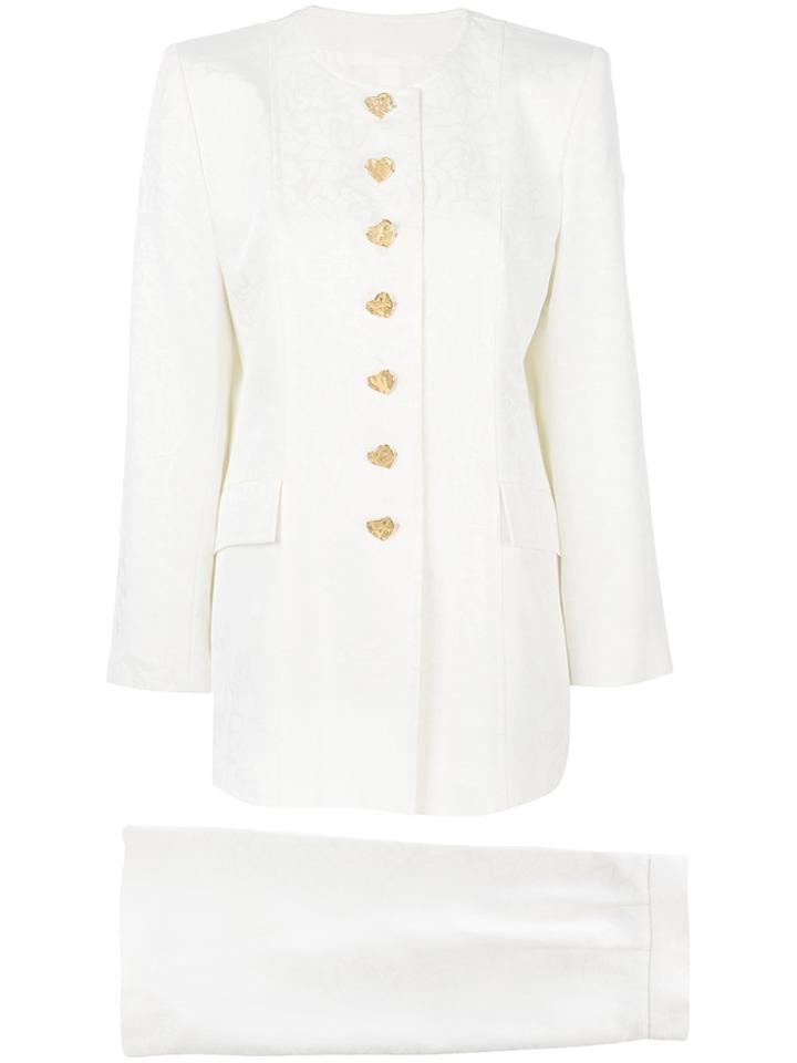 Yves Saint Laurent Vintage Fitted Skirt Suit - White