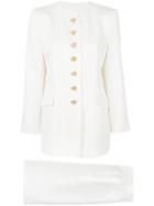 Yves Saint Laurent Vintage Fitted Skirt Suit - White