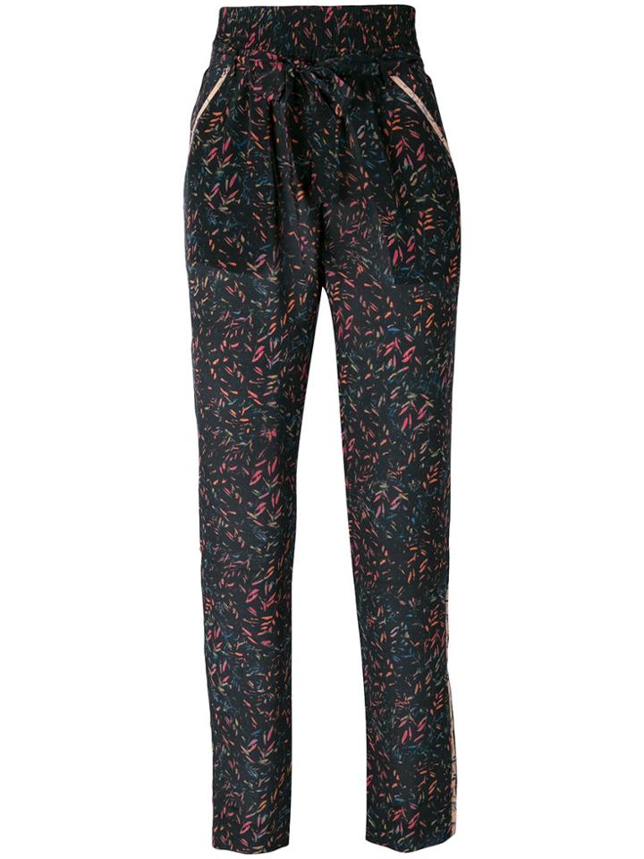 Iro Floral Print Tapered Trousers - Black