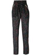 Iro Floral Print Tapered Trousers - Black