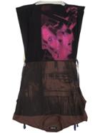 Raf Simons Pitched Graphic Print Asymmetric T Shirt - Black