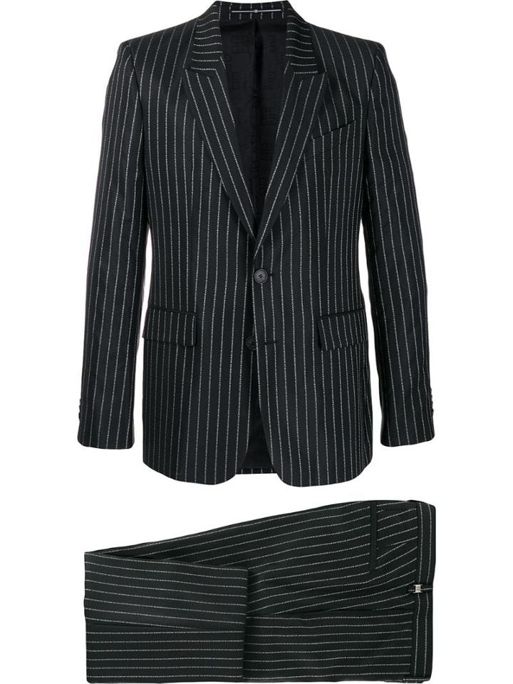 Givenchy Logo Pinstriped Suit - Black