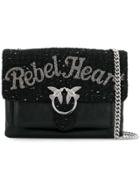 Pinko Big Love 'rebel Heart' Crossbody Bag - Black