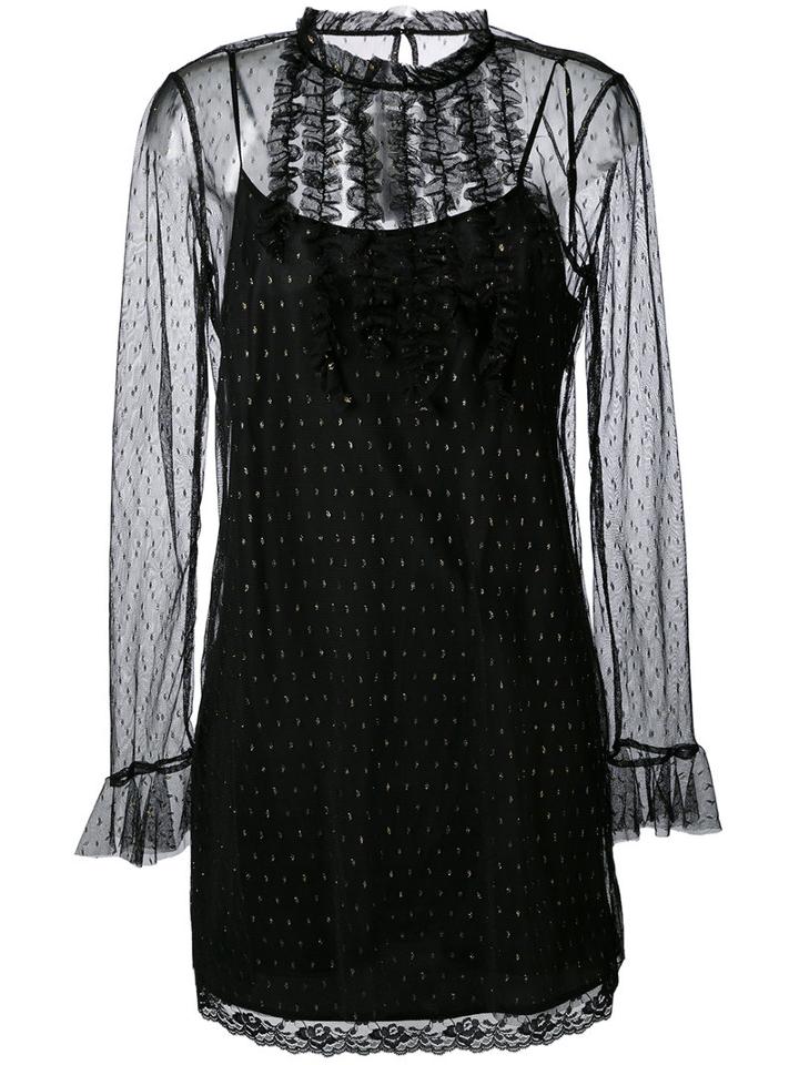Tulle Ruffle Dress - Women - Polyamide/polyester/acetate - 40, Black, Polyamide/polyester/acetate, Sonia By Sonia Rykiel