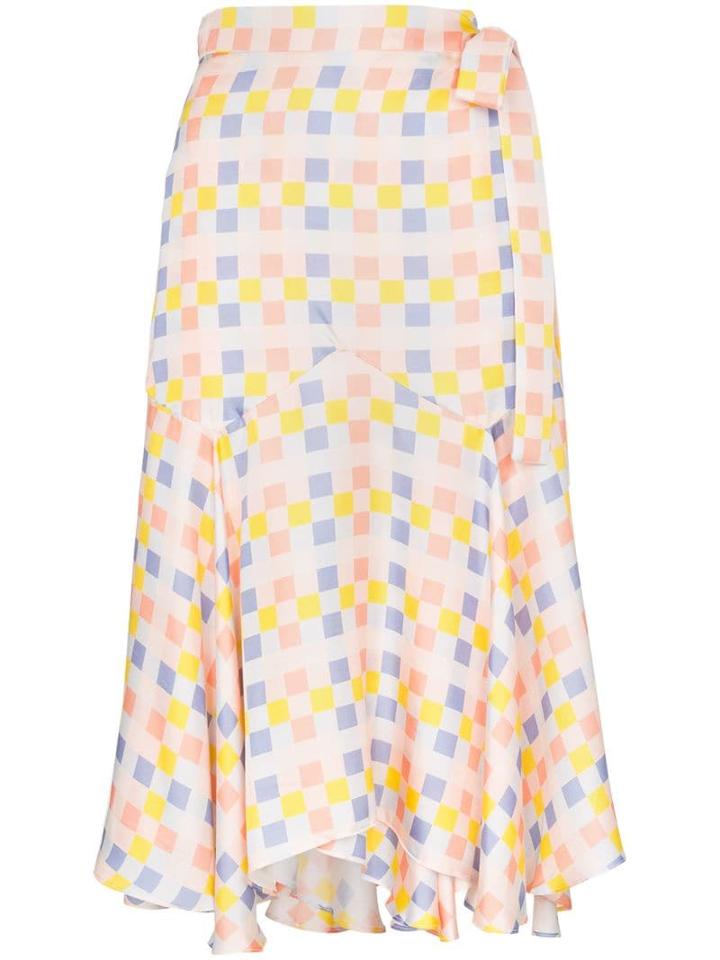 Paper London Check Wrap Midi-skirt - Multicolour