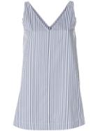 Joseph Candy Stripe V-neck Blouse - Blue