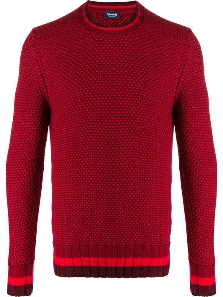 Drumohr Long-sleeve Knitted Sweater - Red