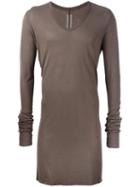 Rick Owens Scoop Neck T-shirt, Men's, Size: Large, Grey, Silk/viscose
