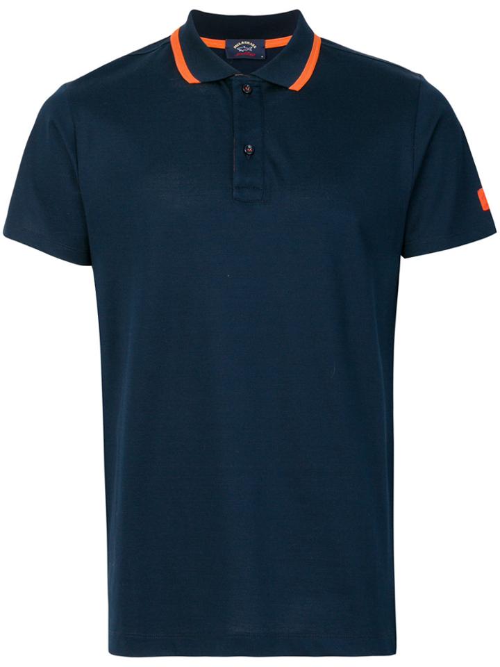 Paul & Shark Logo Plaque Polo Shirt - Blue