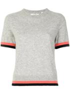 Chinti & Parker Stripe Trim T-shirt - Grey