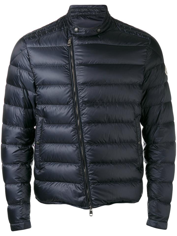Moncler Asymmetric Padded Jacket, Men's, Size: 4, Blue, Polyamide/feather Down