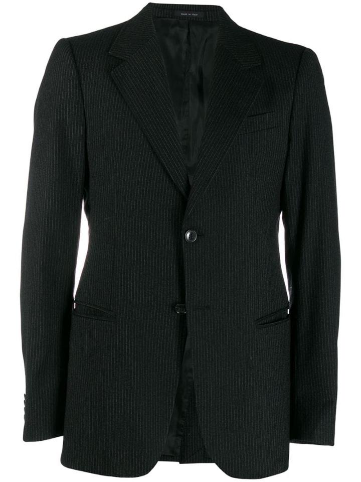 Giorgio Armani Pre-owned 1990's Pinstriped Blazer - Black