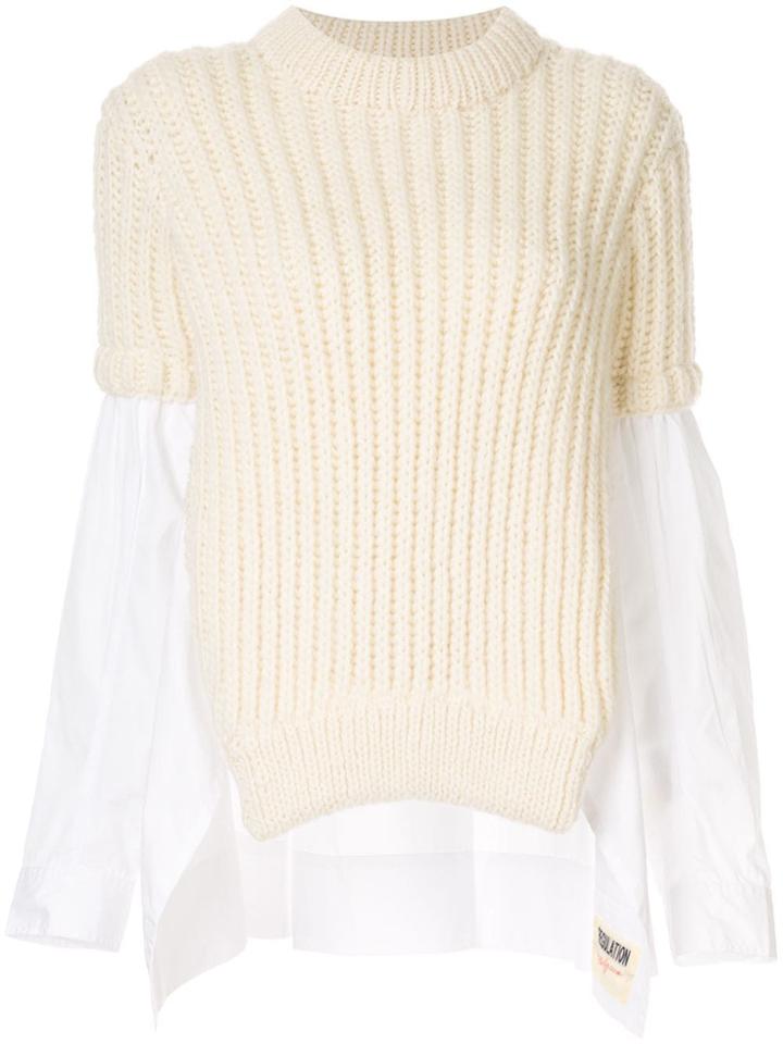 Yohji Yamamoto Multi-material Jumper - White