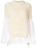 Yohji Yamamoto Multi-material Jumper - White