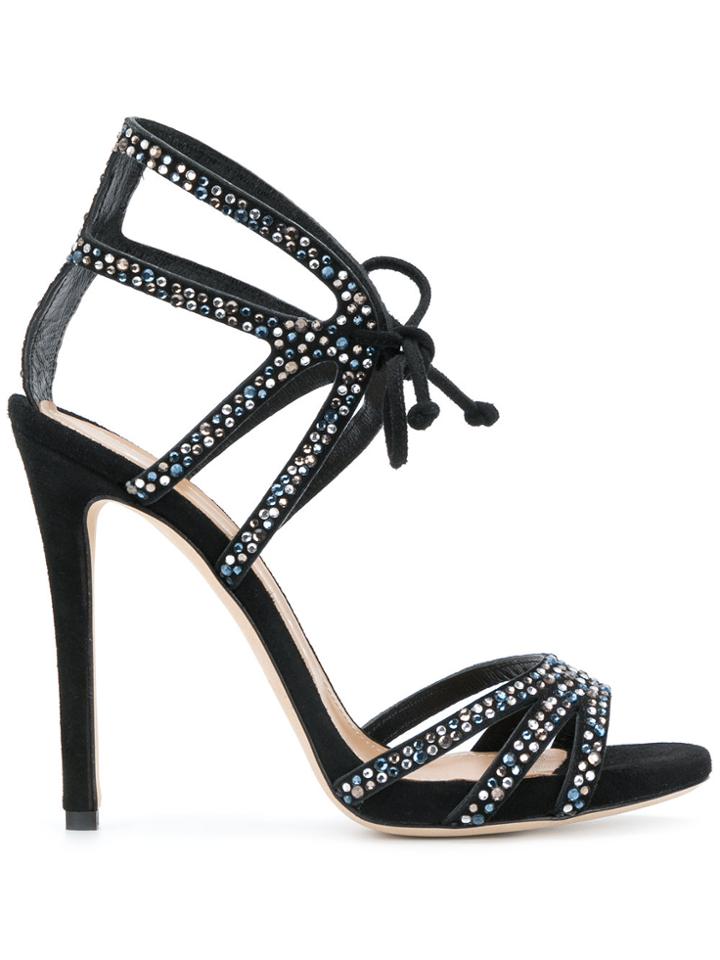 Marc Ellis Rhinestone Embellished Sandals - Black