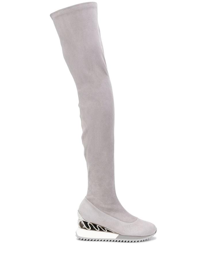 Le Silla Reiko Over The Knee Bootsround - Grey