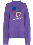 Ader Error Logo Print Wool Jumper - Pink & Purple