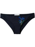 Stella Mccartney - Botanical Embroidered Bikini Bottoms - Women - Polyester/spandex/elastane - S, Blue, Polyester/spandex/elastane