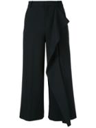 Portspure Ruffled Wide-leg Trousers - Black