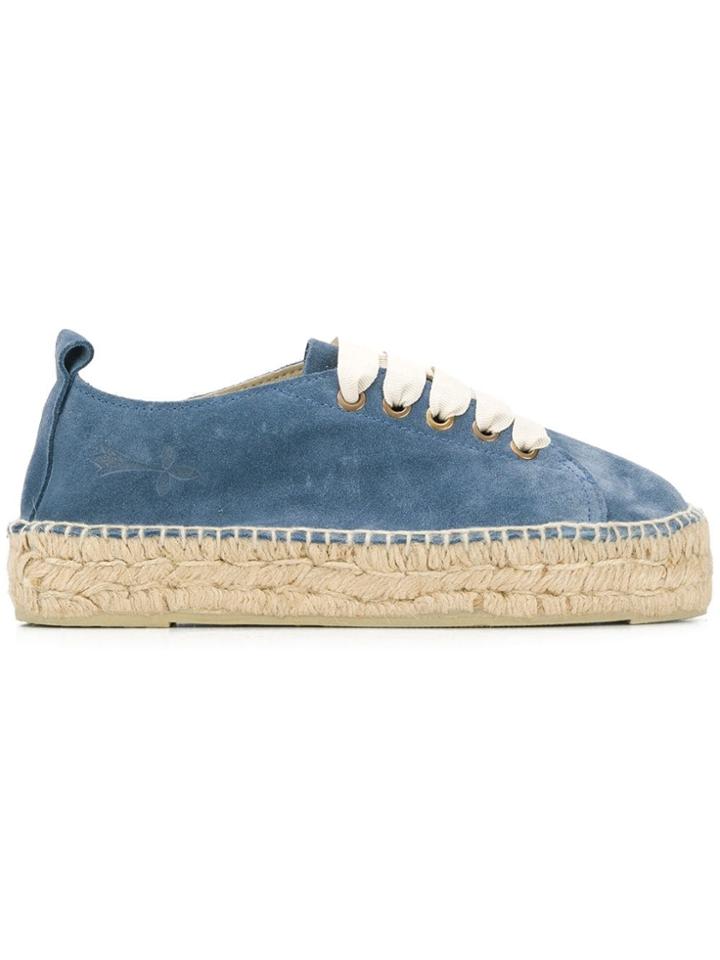 Manebi Lace Up Espadrilles - Blue