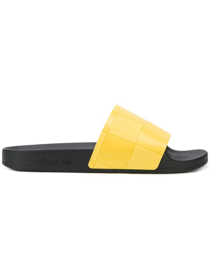 Adidas By Raf Simons Rs Adilette Checkerboard Slides - Black