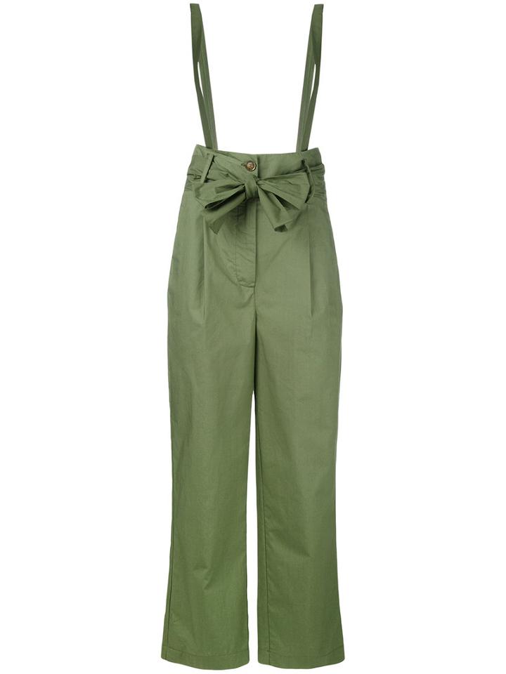 Semicouture - Suspender Trousers - Women - Cotton - 40, Green, Cotton