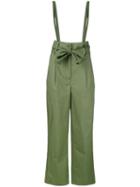 Semicouture - Suspender Trousers - Women - Cotton - 40, Green, Cotton