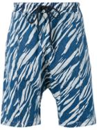 Les Benjamins - Printed Denim Shorts - Men - Cotton/spandex/elastane - M, Blue, Cotton/spandex/elastane