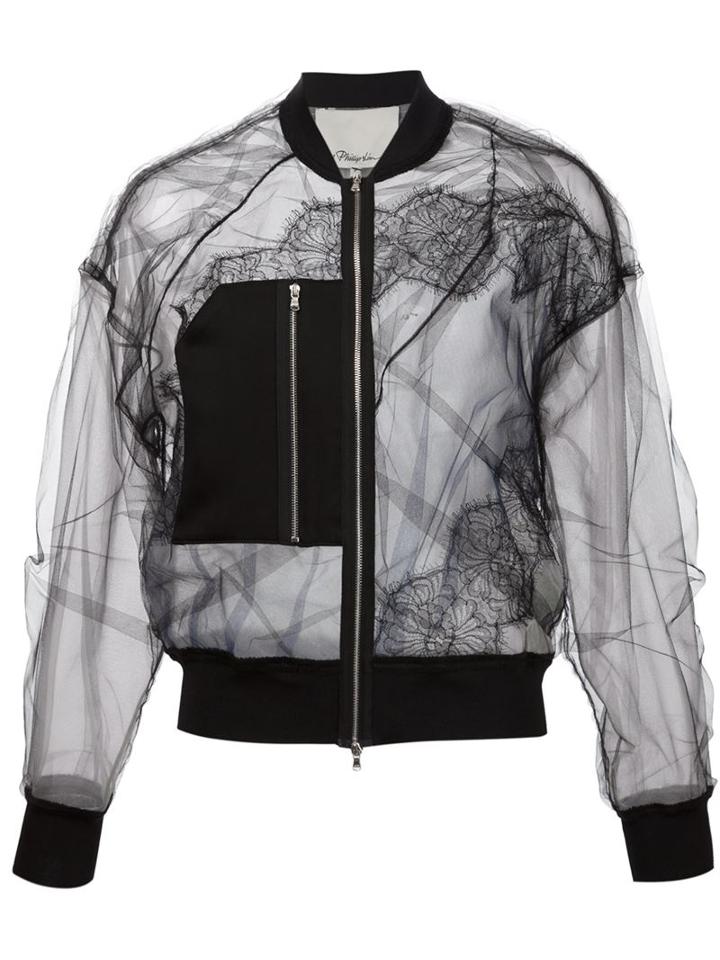 3.1 Phillip Lim Lace Insert Tulle Bomber Jacket