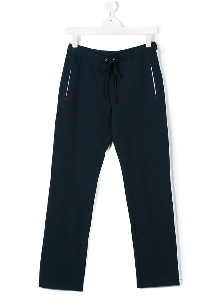 Roberto Cavalli Kids - Teen Side Stripe Track Trousers - Kids - Cotton/elastodiene - 16 Yrs, Boy's, Blue