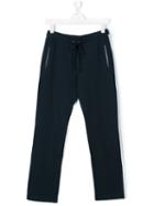 Roberto Cavalli Kids - Teen Side Stripe Track Trousers - Kids - Cotton/elastodiene - 16 Yrs, Boy's, Blue