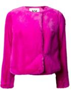 Milly Cropped Jacket, Women's, Size: Medium, Pink/purple, Acrylic/polyester