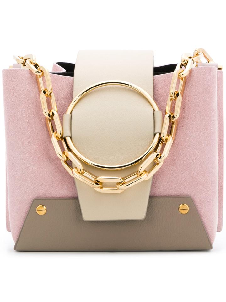 Yuzefi Metallic Foldover Shoulder Bag - Pink & Purple
