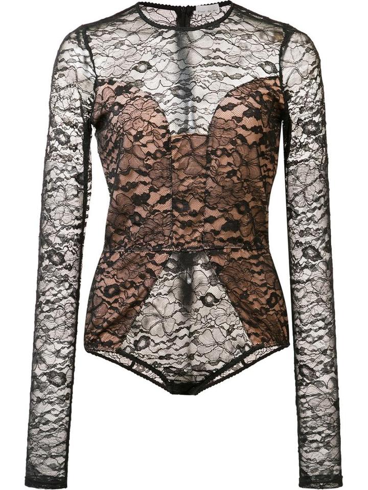 Fleur Du Mal 'chat Noir' Bodie, Women's, Size: Medium, Black, Polyamide/spandex/elastane/viscose