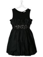 Monnalisa Teen Ruffle Party Dress - Black