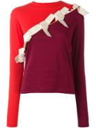 Jacquemus Bow Detail Sweater, Women's, Size: 40, Red, Cotton